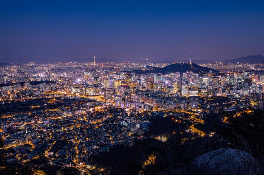 인왕산에서 바라본 서울 야경